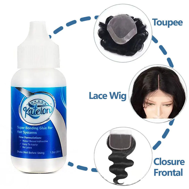 Cola Impermeável para Peruca Frontal + Spray Tint + Elastic Band - Kit Completo 38ml para Fixação Perfeita e Acabamento Profissional!