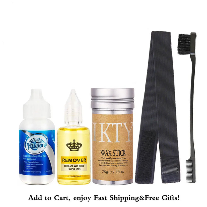 Cola Impermeável para Peruca Frontal + Spray Tint + Elastic Band - Kit Completo 38ml para Fixação Perfeita e Acabamento Profissional!