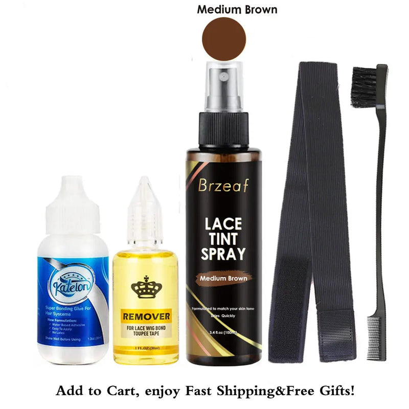 Cola Impermeável para Peruca Frontal + Spray Tint + Elastic Band - Kit Completo 38ml para Fixação Perfeita e Acabamento Profissional!