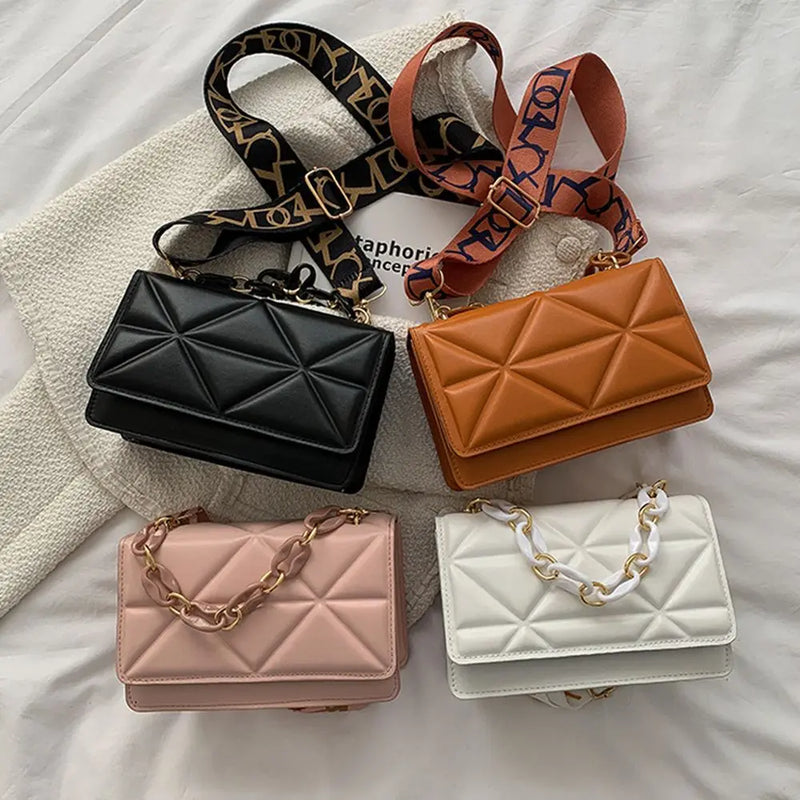 Bolsa de Ombro Feminina com Corrente e Detalhes em Pedra – Bolsa Rosa de PU, Shopper e Clutch para o Inverno"